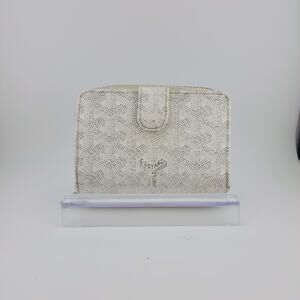 GOYARD GOYARDINE TUILERIES WALLET WHITE AND YELLOW LEATHER